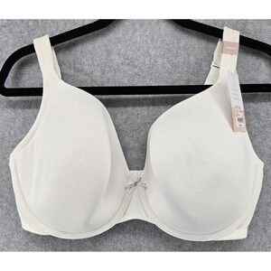 Cacique The Cotton Collection Bra 40DDD White Lightly Lined Full Coverage Wired